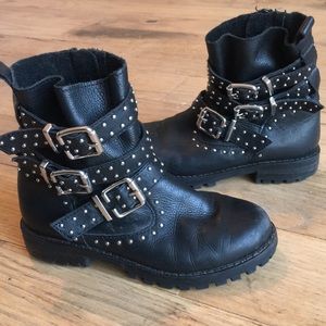 Zara Girls leather boots size 12